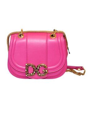 Dolce & Gabbana DG Amore Pink Calfskin Shoulder Bag, New